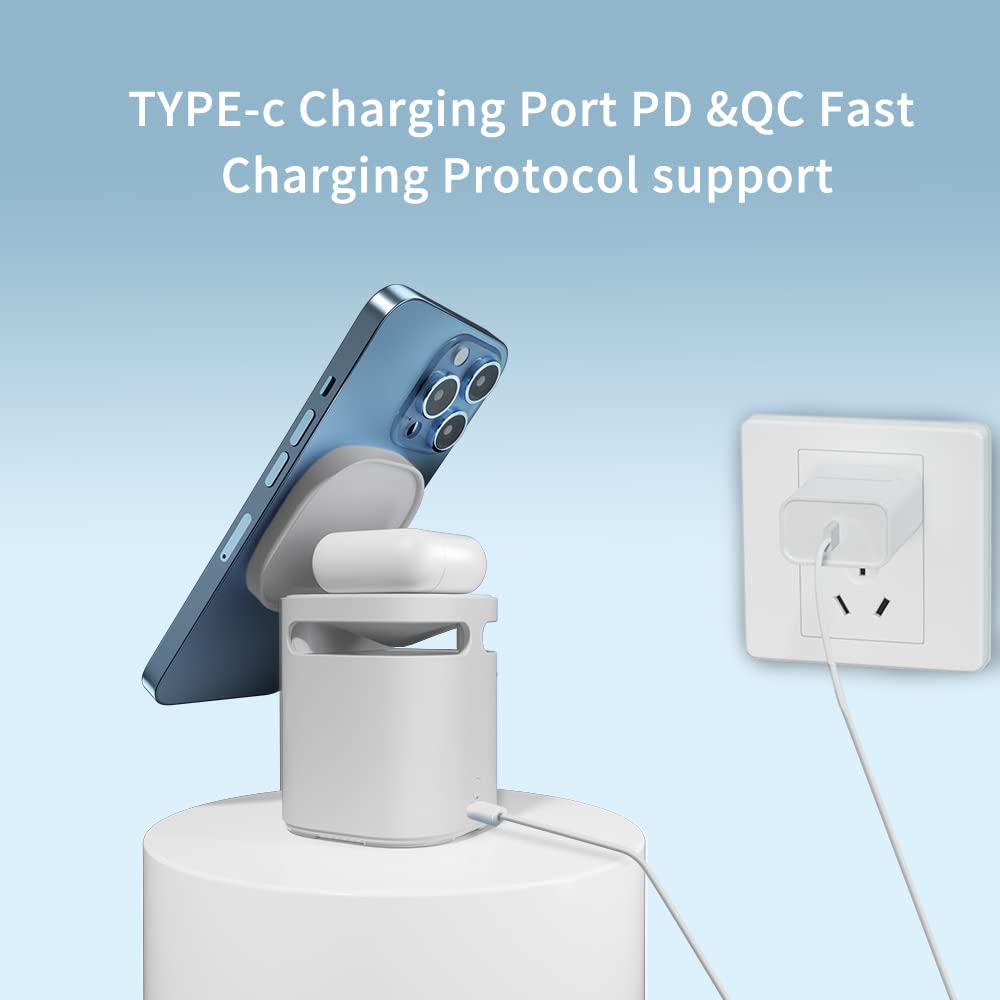 3-In-1 Magnetic Wireless Charger + Hifi Speakers(2 Wireless Charge Pads + High Bass Speaker)