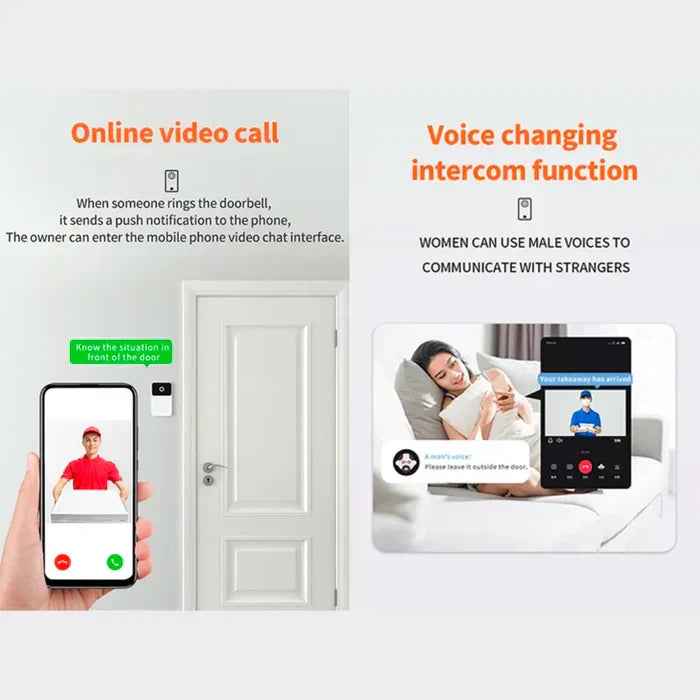 Smart Ring Wireless Doorbell Security Camera Two-Way Remote Audio Video IR Night Vision