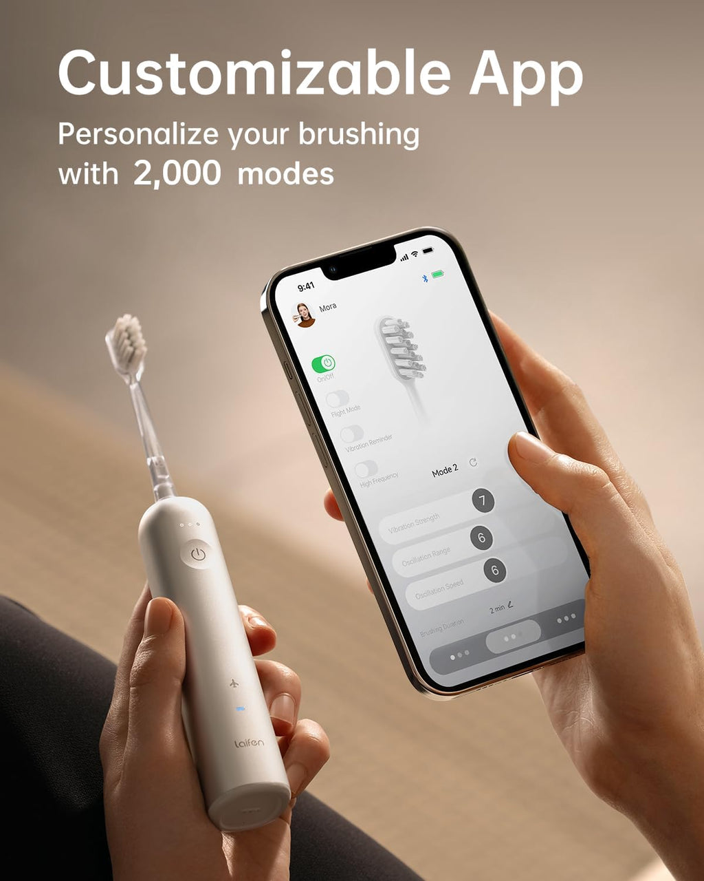 Laifen Wave Electric Toothbrush, Electric Toothbrush for Adults with App, 3 Brush Heads, IPX7 Waterproof Magnetic Rechargeable....