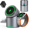 3 in 1 Auto Rotation Wireless Charging Station, Mag-Safe Wireless Charging Stand, Qi2 15W