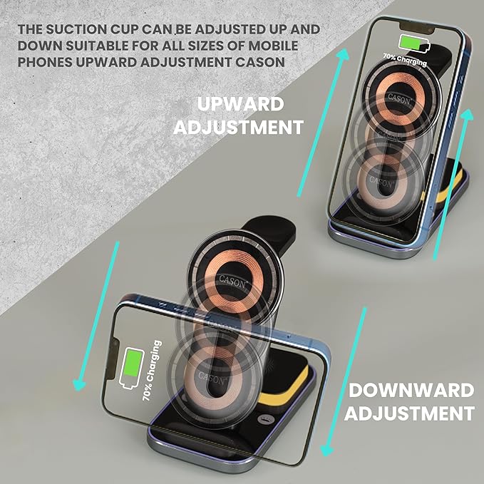 Cason 23W Certified Qi2 Wireless Charger for iPhone Magnetic 3 in 1 Mag Safe Wireless Charging Pad/Stand, Fast Charging