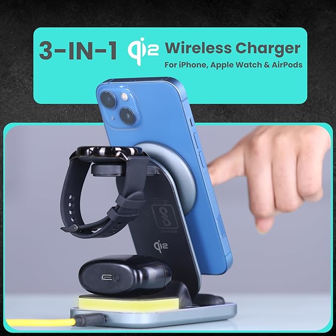 Cason 23W Certified Qi2 Wireless Charger for iPhone Magnetic 3 in 1 Mag Safe Wireless Charging Pad/Stand, Fast Charging