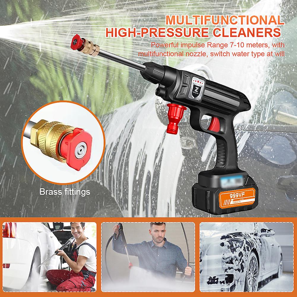 High Pressure Car Washer, Water Sprayer, 200mAh Battery Foam Generator, Home Car Washing Machine, 20000W, 50Bar