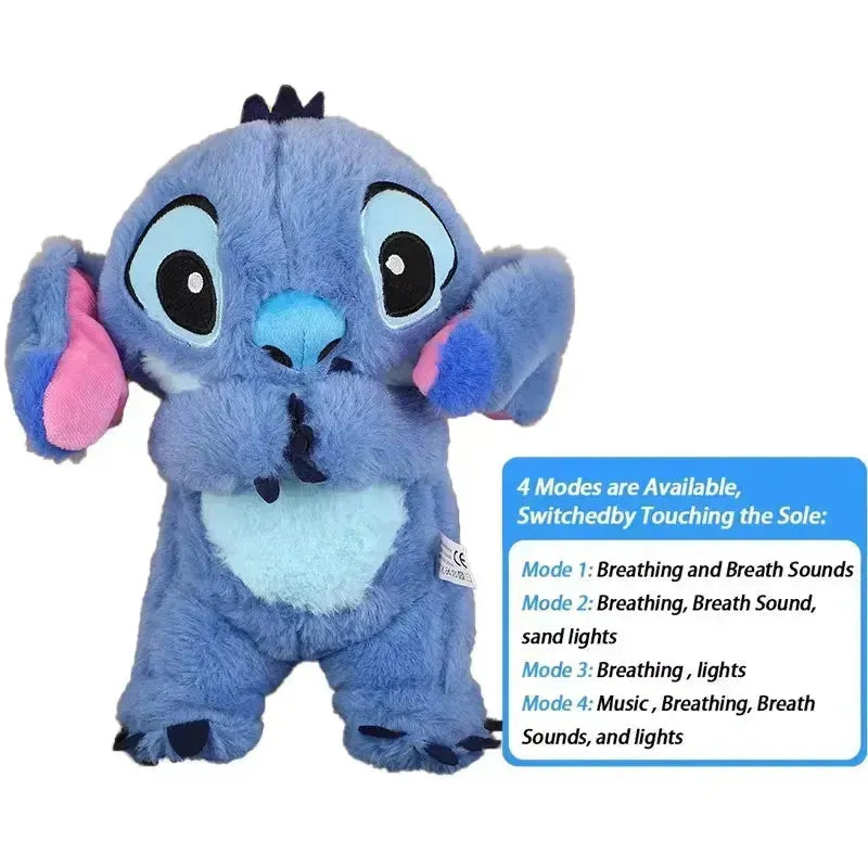 Musical Breathing Disney's Stitch Sleeping Aid Plush Teddy bear Toy Stitch