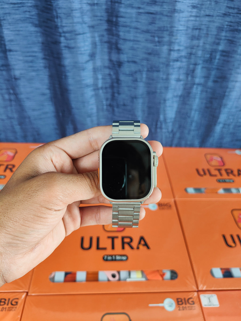 7 IN 1 Smart Watch Orange Edition Combo