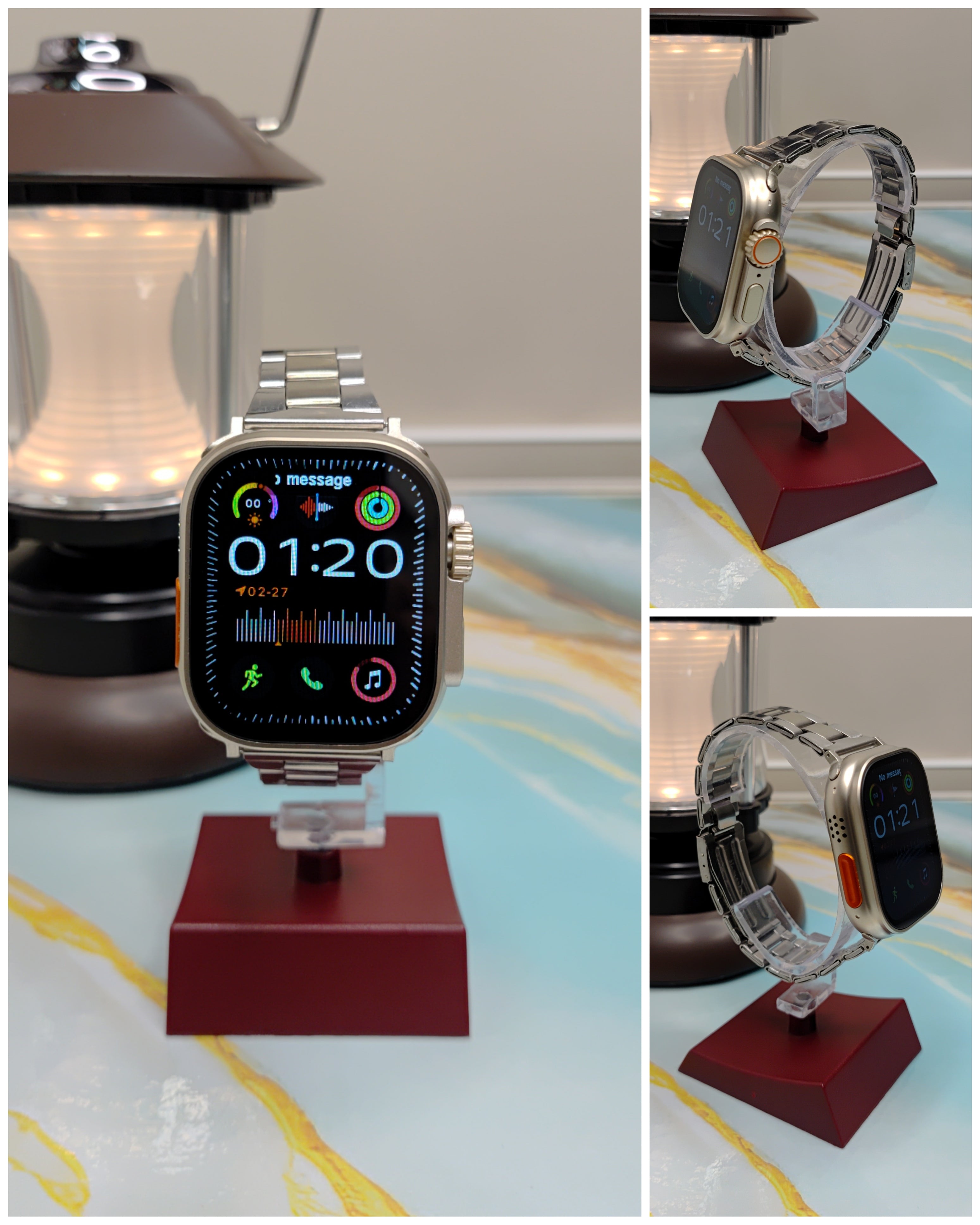 Big 2.3 Infinity Display 10 IN 1 Smart Watch White Edition Combo With Earbuds