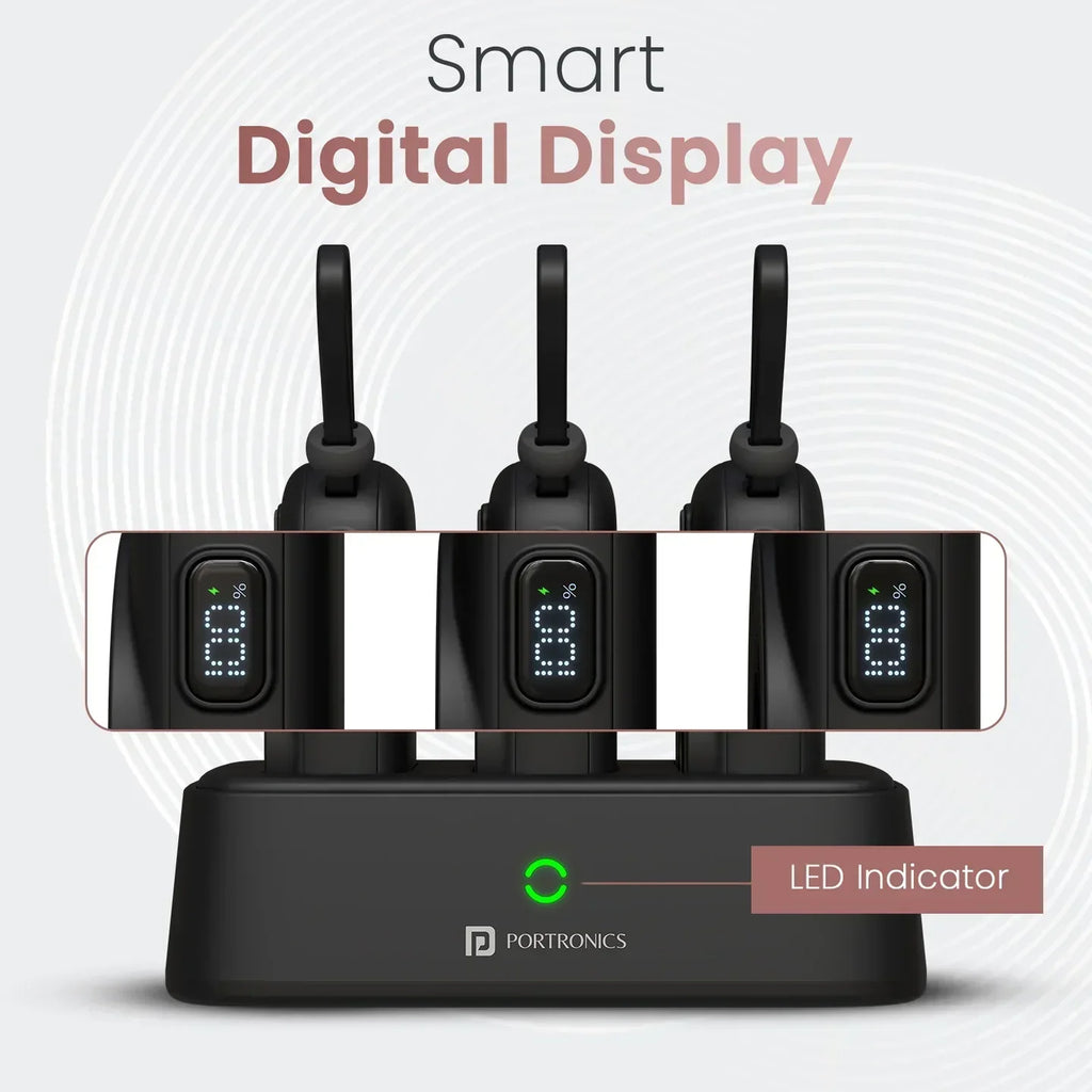 Power Shutter Home 15W Wireless Output | 22.5W Wired Output | In Built Type C Cable | LED Battery Display