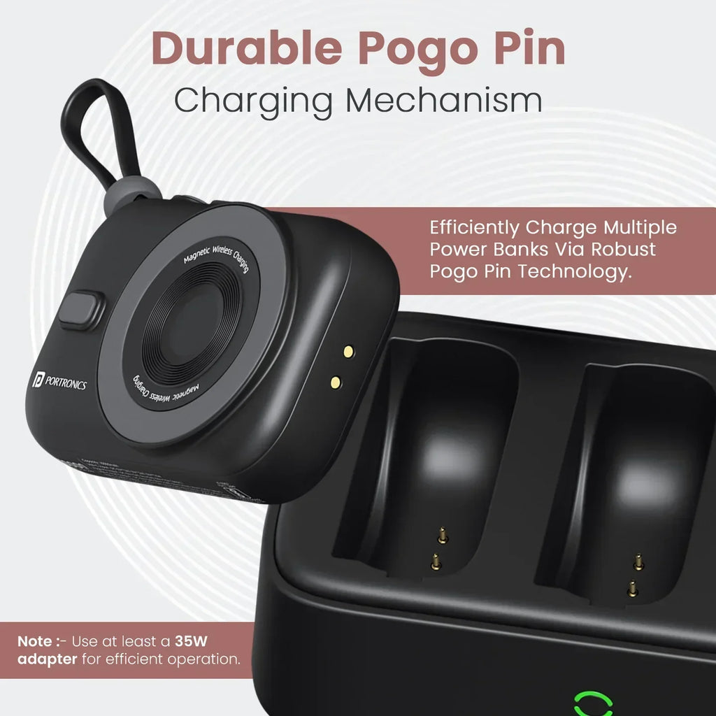 Power Shutter Home 15W Wireless Output | 22.5W Wired Output | In Built Type C Cable | LED Battery Display