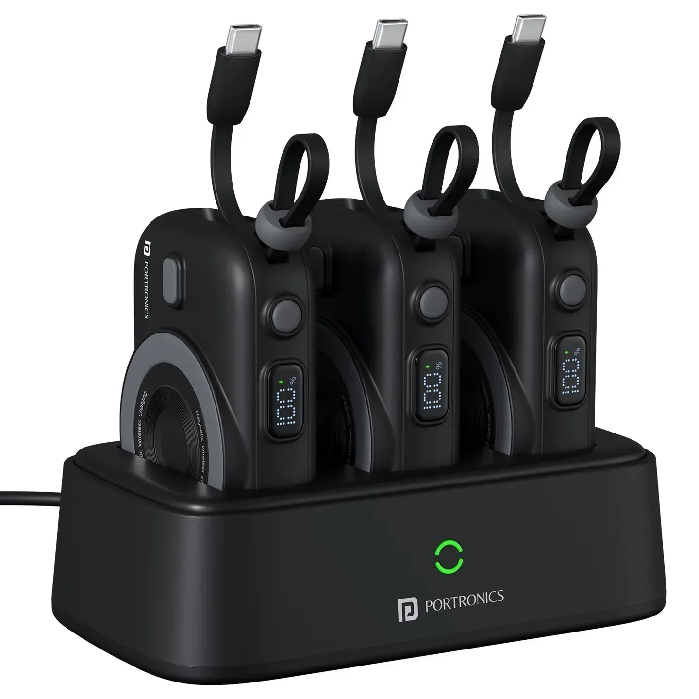 Power Shutter Home 15W Wireless Output | 22.5W Wired Output | In Built Type C Cable | LED Battery Display