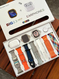 Big 2.3 Infinity Display 10 IN 1 Smart Watch White Edition Combo With Earbuds
