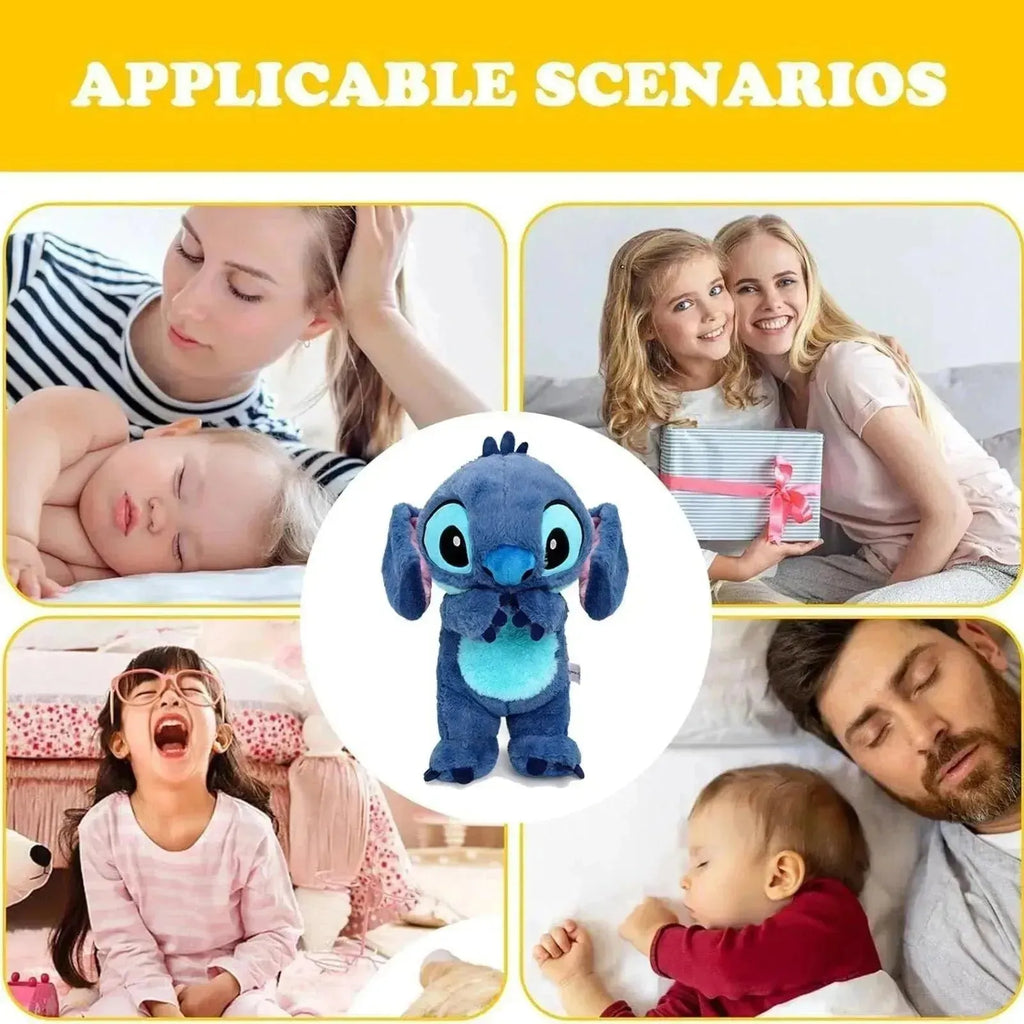 Musical Breathing Disney's Stitch Sleeping Aid Plush Teddy bear Toy Stitch