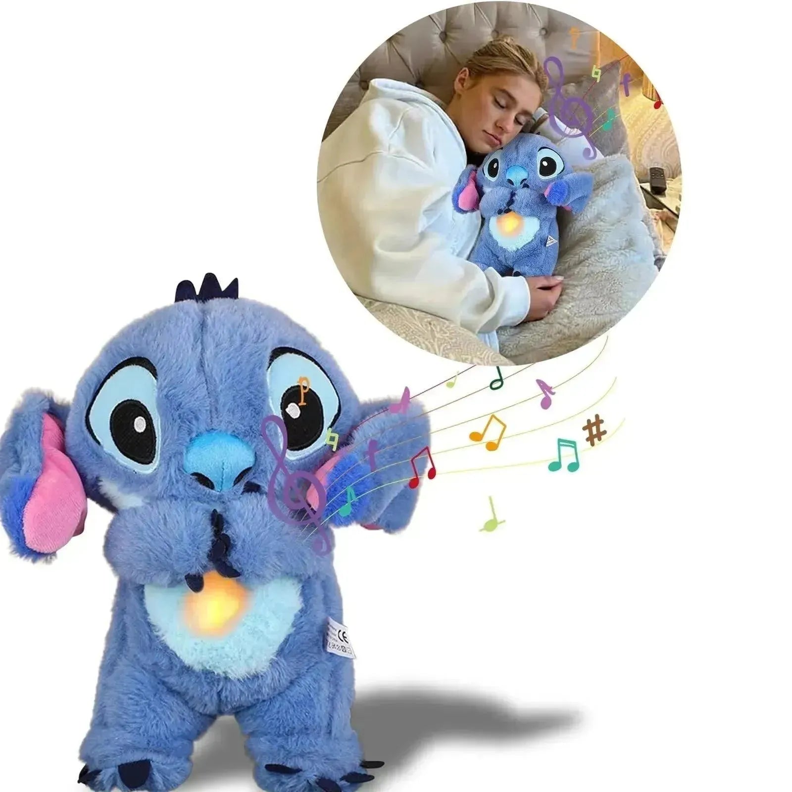 Musical Breathing Disney's Stitch Sleeping Aid Plush Teddy bear Toy Stitch