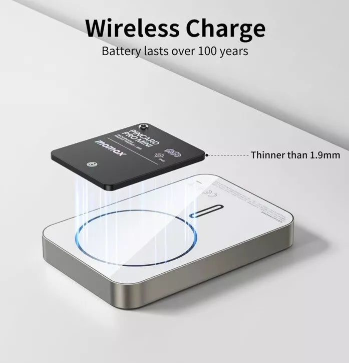 MOMAX PINCARD PRO Card Wireless TRACKER Charging Positioning Finder Anti-lost Device(Black)