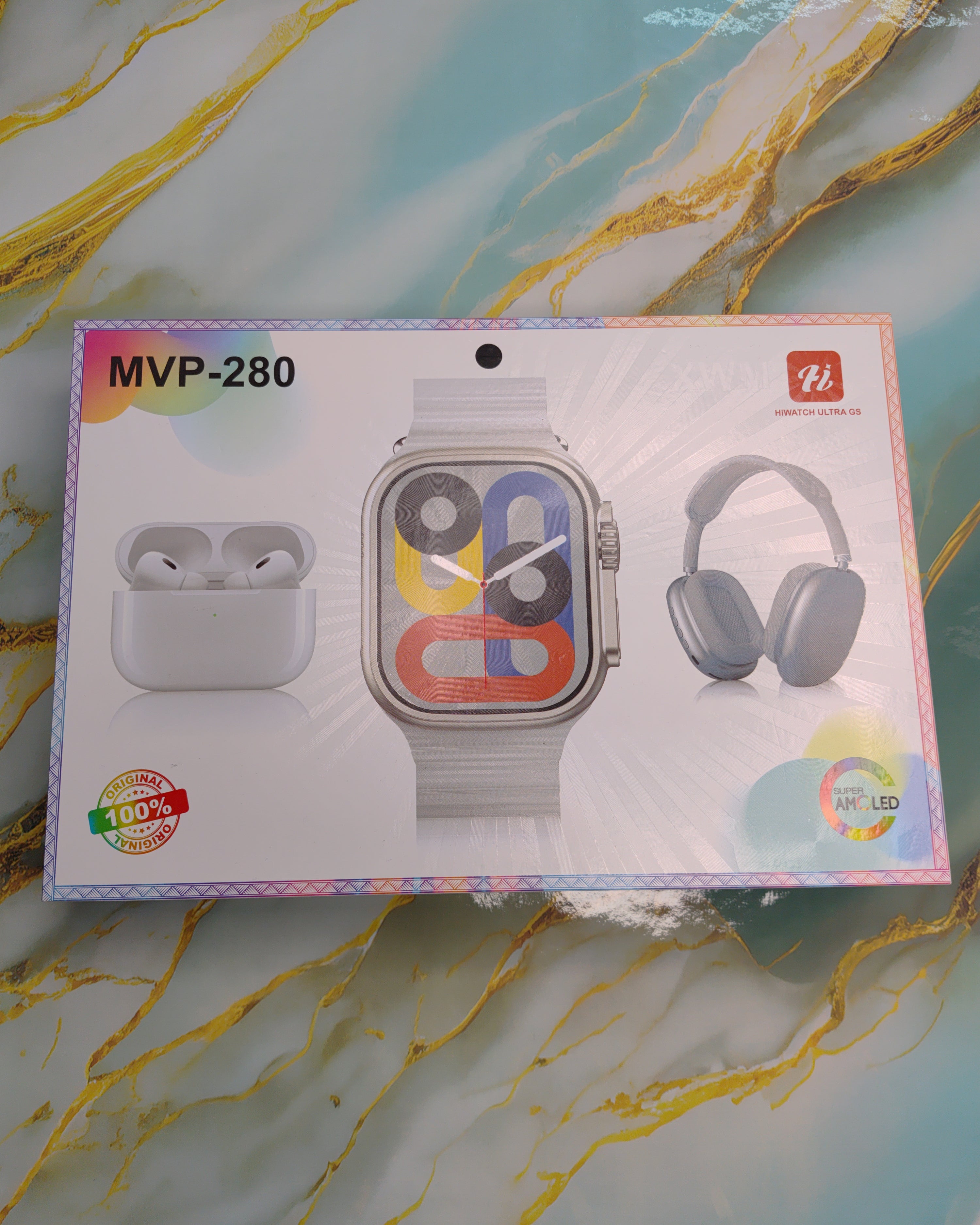 MVP-280 Combo Pack – Smart Watch + Headphones + AirPods