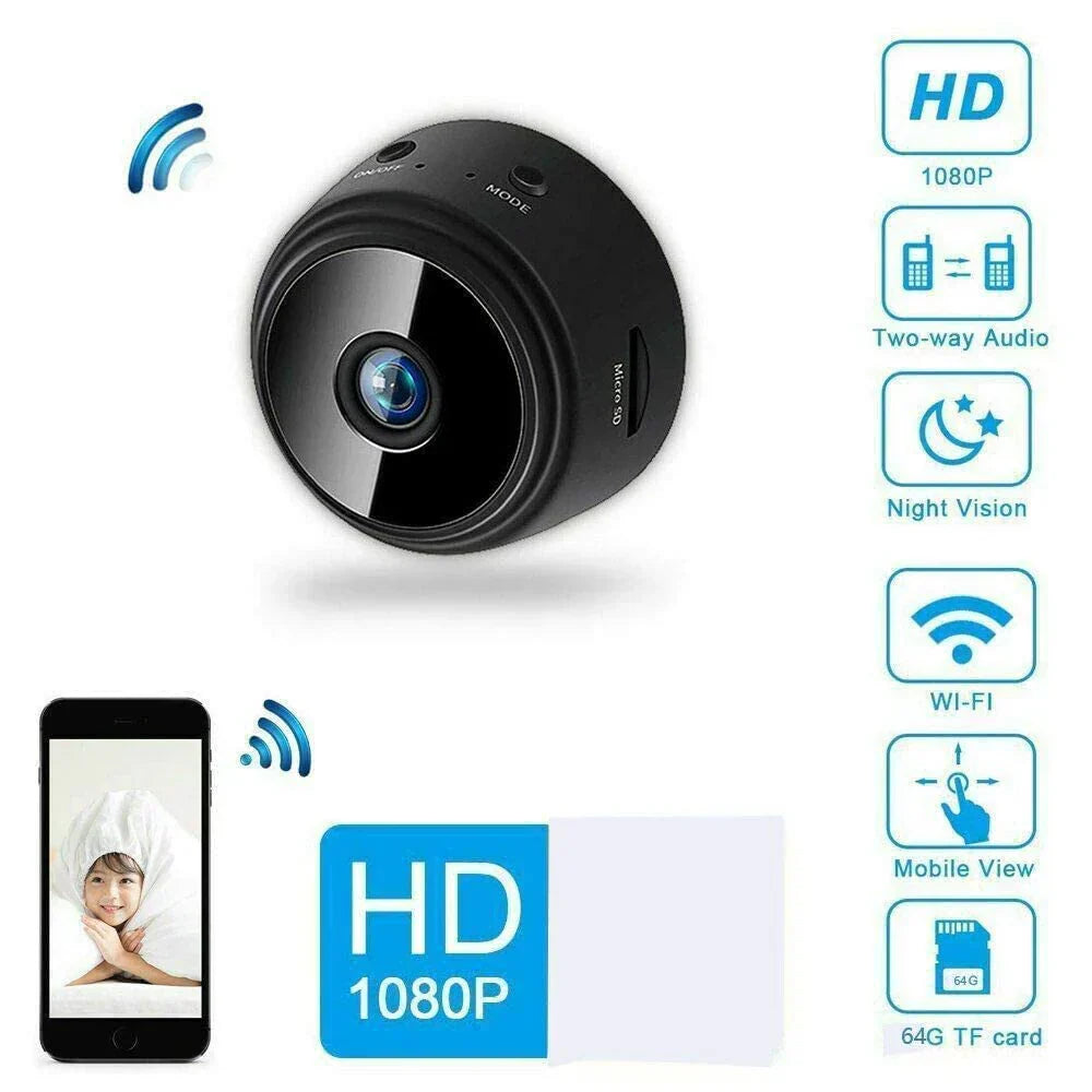 Portable Mini Rechargeable Wi-Fi CCTV Live Camera, 1080P 64 GB Storage Capacity 1 Channel, magnet-48